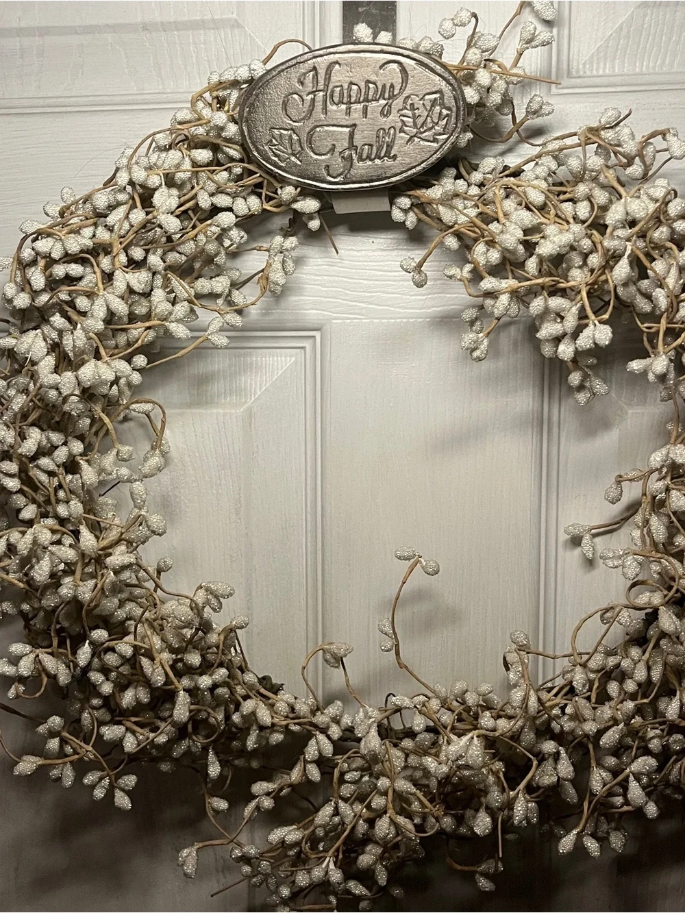 Happy Fall Over-the-Door Wreath Holder  - Silver